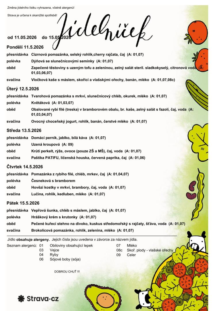 JÍDELNÍČEK MŠ 11.5.-15.5.2026 JÍDELNÍČEK MŠ 11.5.-15.5.2026