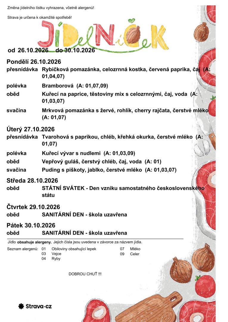 JÍDELNÍČEK MŠ 12.10.-16.10.2026 JÍDELNÍČEK MŠ 12.10.-16.10.2026